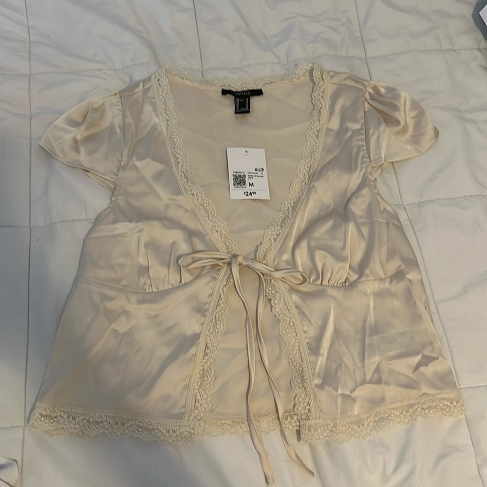 Forever 21 lace tie top